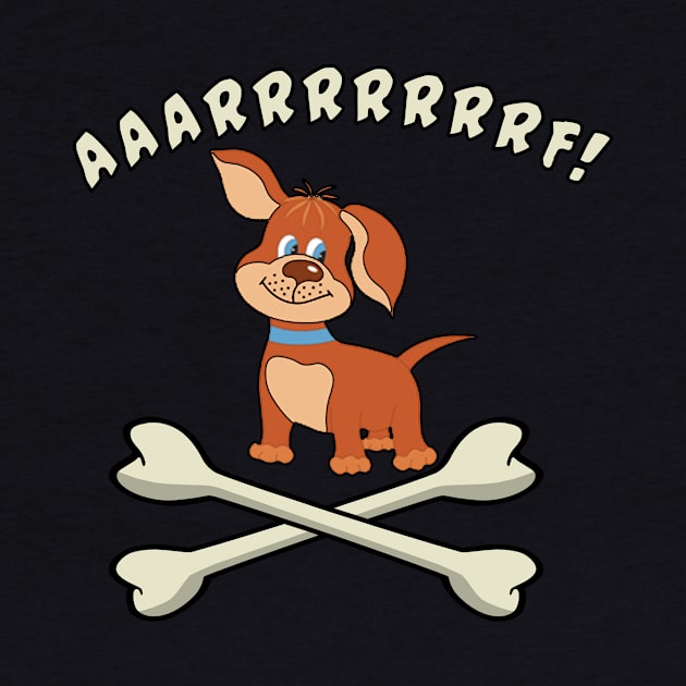 Cute Pirate Dog with Crossbones by Scarebaby